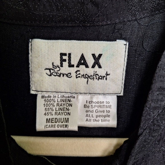 Flax Romantic Gothic Style Textured 2 In 1 Dress Long Sleeve Snap Button M - Picture 6 of 13